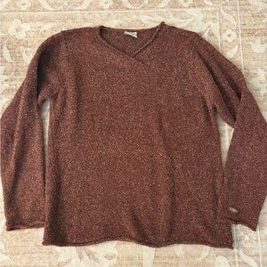 Columbia Brown Maroon V-Neck Sweater Size M Women’s